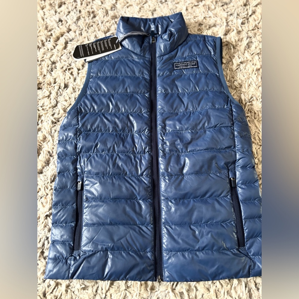 Vineyard Vines NEW Boys' Medium Packable Shoreline Puffer Vest Moonshine